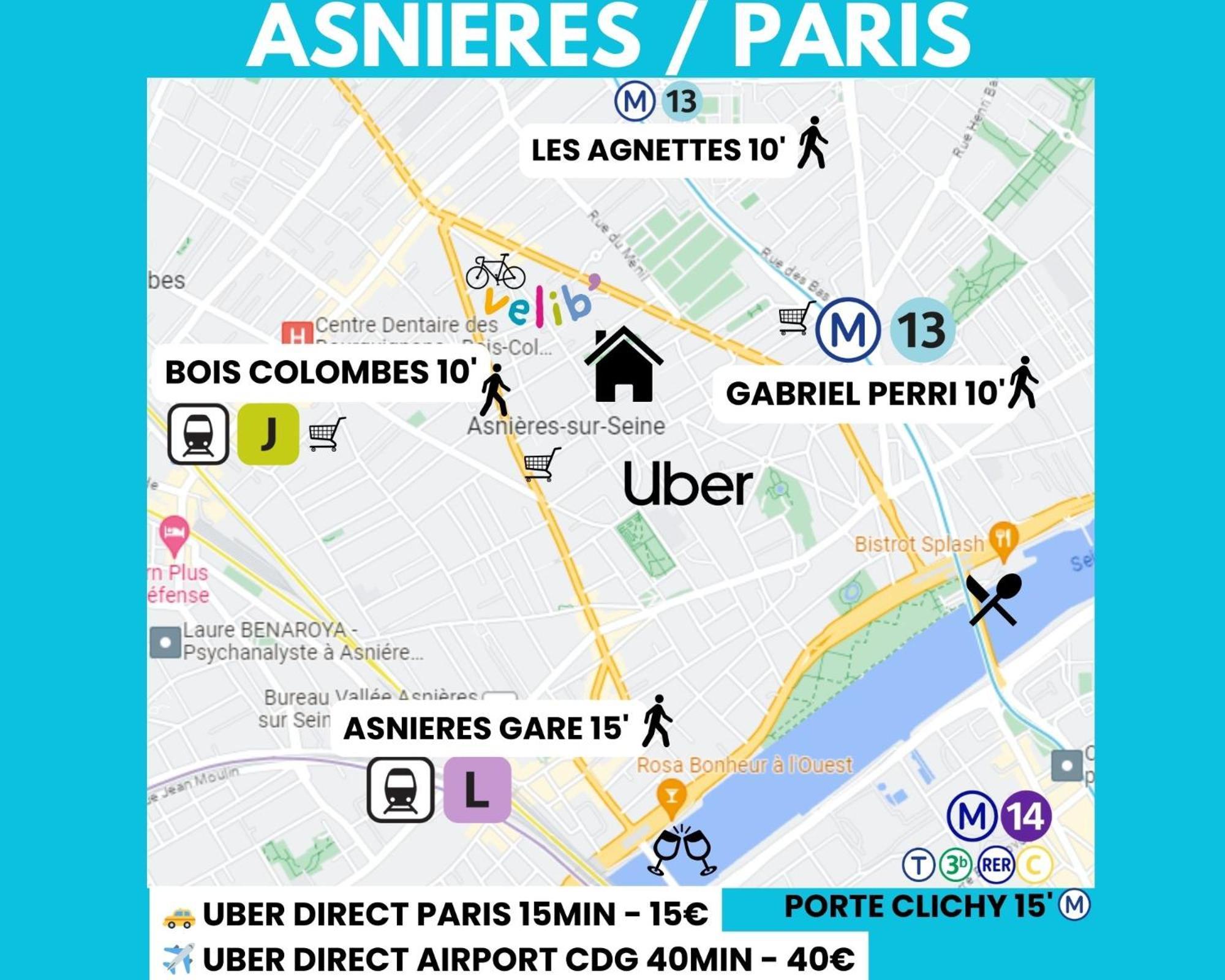 Le Vuitton Asnieres - 2 Pieces A 15 Min De Paris Appartement Buitenkant foto